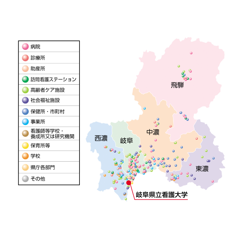 画像：共同研究をしている施設の分布